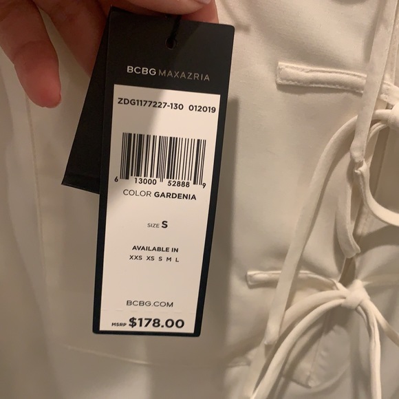 Tie-front Silk Top In Gardenia - Picture 4 of 5